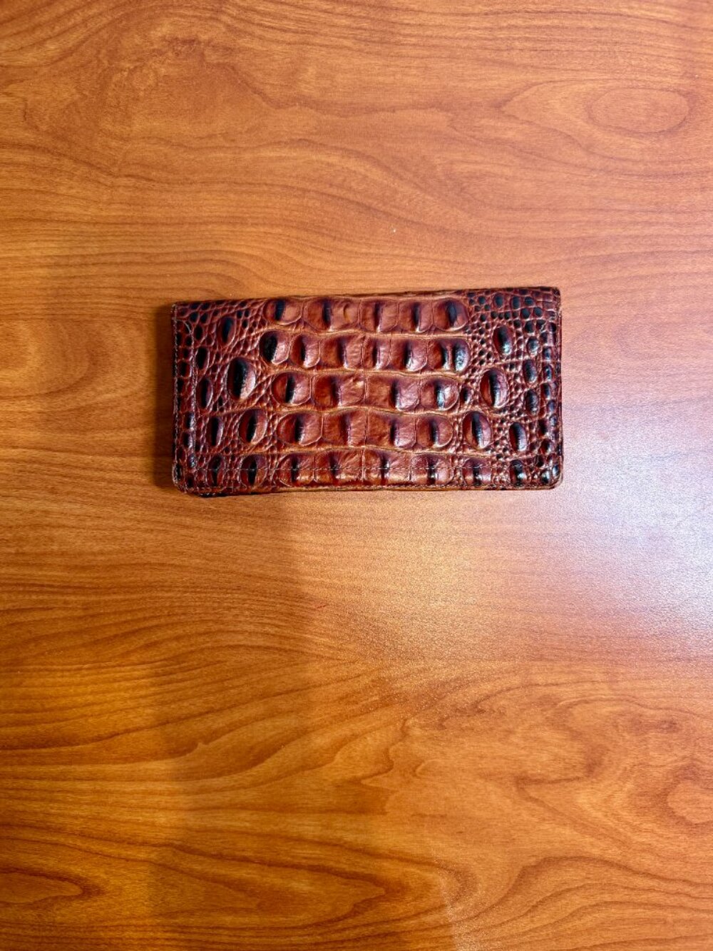 Brahmin Brown Croc-Embossed Leather Wallet - Picture 2 of 7